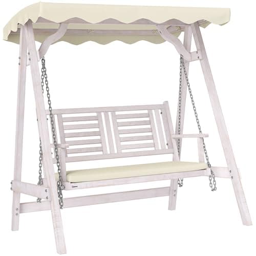 Outsunny 2-person Natural Wood Outdoor Swing 84A-217 | RONA