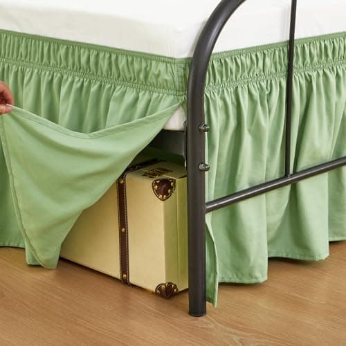 RIMELA Green Bed Skirts With Split Co…