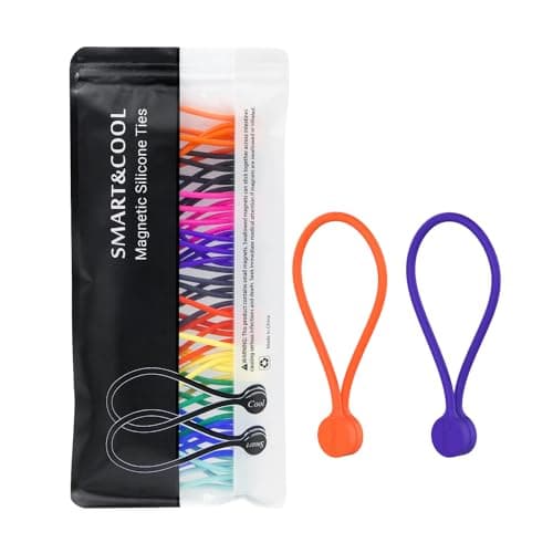 Amazon.com: SMART&COOL Reusable Silicone Magnetic Cable Ties for ...