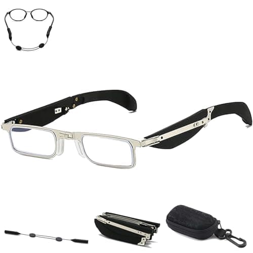 Gold Folding Mini Portable Reading Glasses with Case Foldable Spring ...