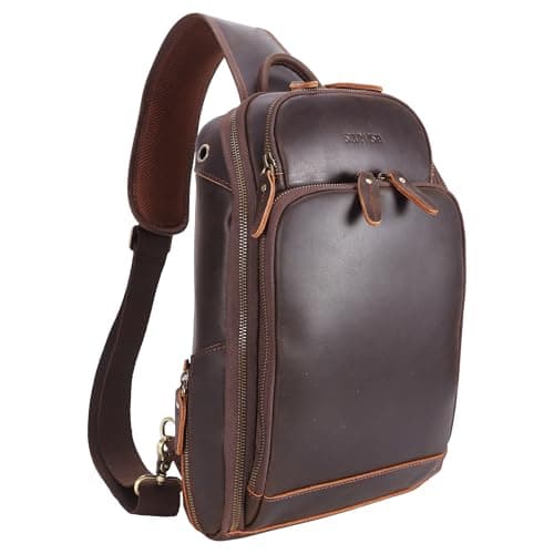 Brown Designer Leather Sling Bag Custom Adjustable Leather Sling Bag ...
