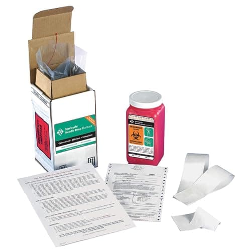 8 Gal White Pharmasafety Sharps Container w/Blue S | Stericycle