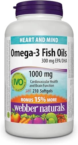 Webber Naturals Omega 3-6-9 1 200 mg Fish Oil + Magnesium 500 mg ...