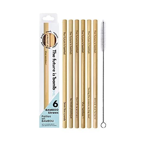 10/30/50pcs Bamboo Straws Individual Wrapped Biodegradable Bamboo ...