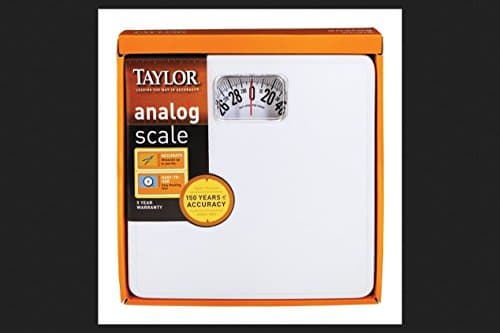 Taylor High Capacity Analog Black Bathroom Scale with Large Body Weight ...