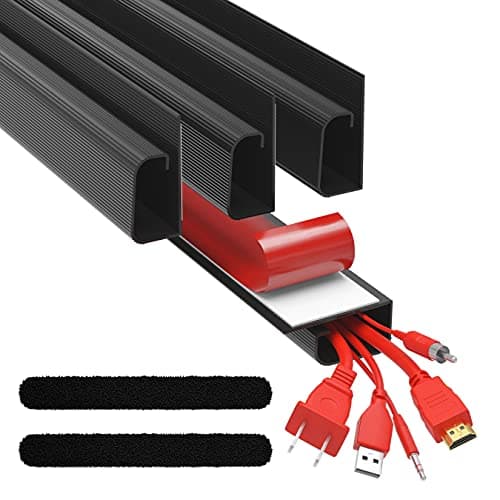 J Channel Desk Cable Organizer Kit– 5 Black Raceway Channels -by Edison ...