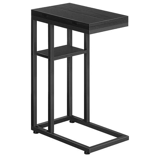 HOOBRO C-Shaped Side Table with Storage Shelf