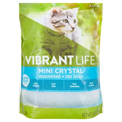 Vibrant Life Mini Crystal Unscented Cat Litter 8 lb, Fast-Absorbing ...