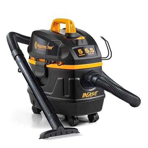 Vacmaster VFB511B 0202 Beast Series Wet/Dry Vacuum Set, 6 Peak HP, 5 ...