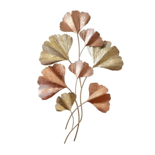 3D Ginkgo Leaf Metal Wall Art De…