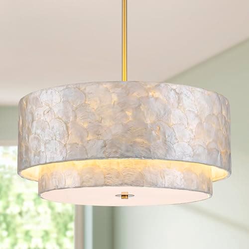 West Elm 3 Tier Capiz Chandelier - AptDeco