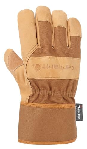 Carhartt Men's Insulated Grain Leather Work Glove with Safety Cuff ...