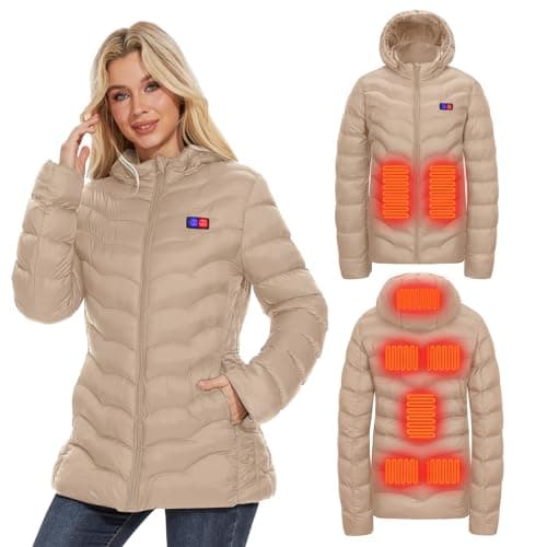 Veste Chauffante Femme Grande Taille à Capuche Hiver Chauffé Isolé ...