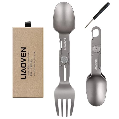 DRAFIDEEP Outdoor Eating Utensils 1Pack Titanium Fork Spoon Spork ...