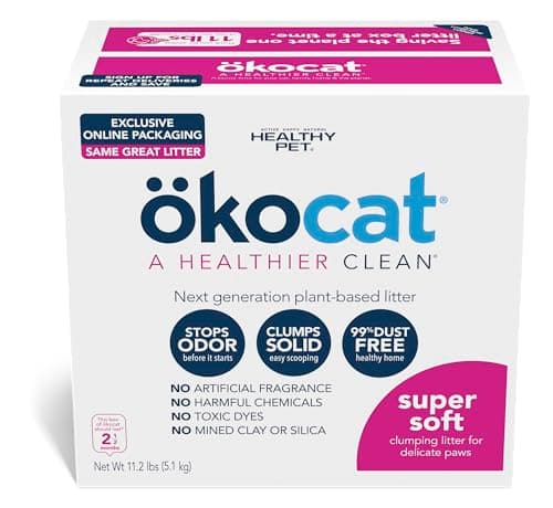 okocat Low Tracking, Less Mess Clumping Natural Wood Pellet Cat Litter ...