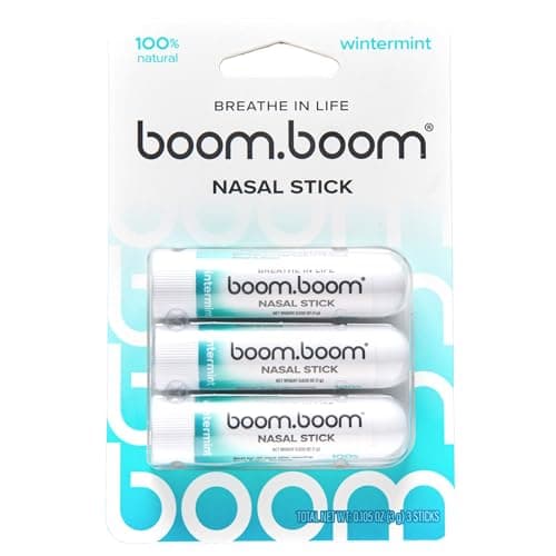 BoomBoom Nasal Inhaler Stick (4-Pack), Menthol Essential Oil Vapor ...