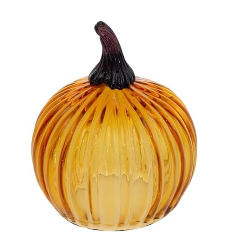 SMALL AMBER GLASS PUMPKIN – Swoozie's