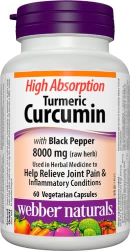 Webber Naturals Turmeric Curcumin High Absorption with Black Pepper ...
