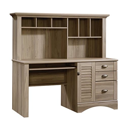 Sauder Harbor View Engineered Wood L-Shaped Computer Desk in Salt Oak ...