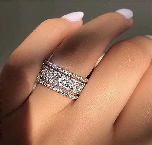 925 Sterling Silver Shiny Full Diamon…