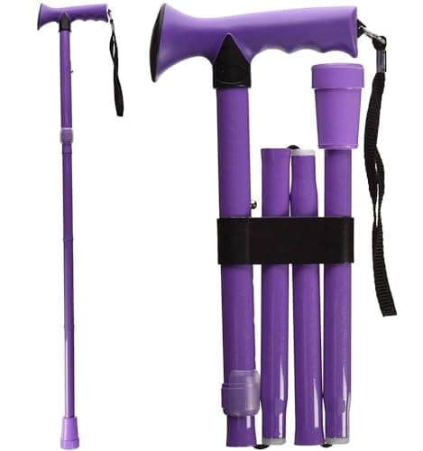 HealthSmart Folding Walking Stick with Ergonomic Handle