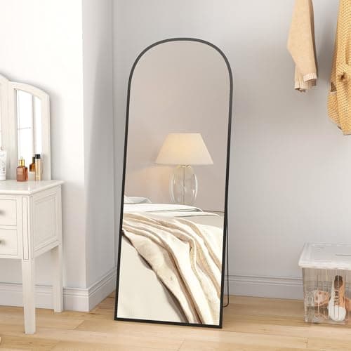 HOMCOM 43x27.5 inch Decorative Wall Mirror, Arch Windowpane Mirror for ...