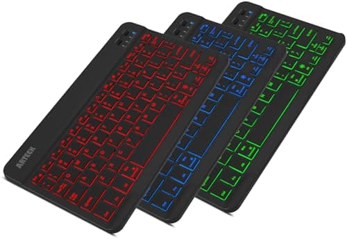 Amazon.com: Arteck Universal Backlit 7-Colors Ultra Light Slim ...
