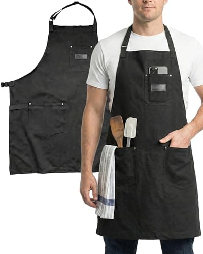 Chef Apron, Cotton Canvas Kitchen Ap…
