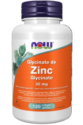 Now Foods Zinc Glycinate 120 Softgels