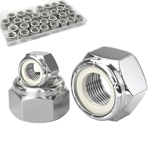 uxcell 5Pcs 1"-8 Nylon Insert Hex Lock Nuts, 304 Stainless Steel Hex ...