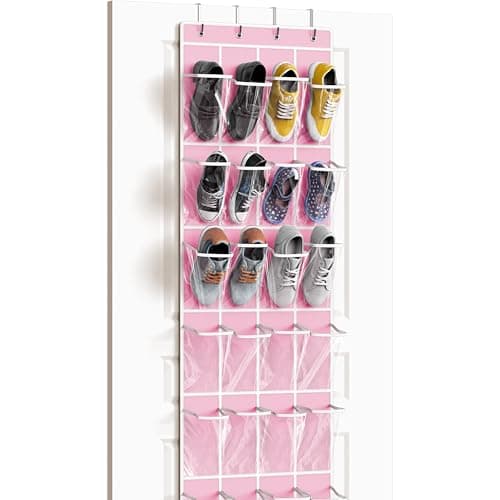 Simple Houseware Crystal Clear Over The Door Hanging Shoe Organizer