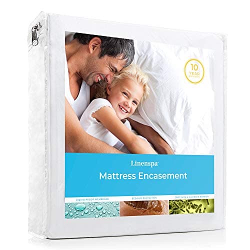 Linenspa Essentials Full Waterproof Encasement Protector, Polyester Bed ...