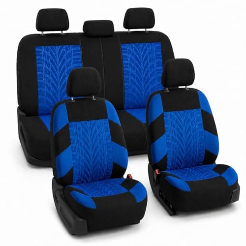 FH Group Classic Cloth Car Seat Cover, Universal Red Front Set Seat ...