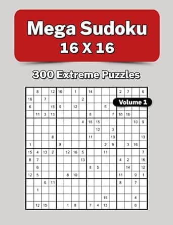 Mega Sudoku 16x16 Volume 1 by Clarity Media