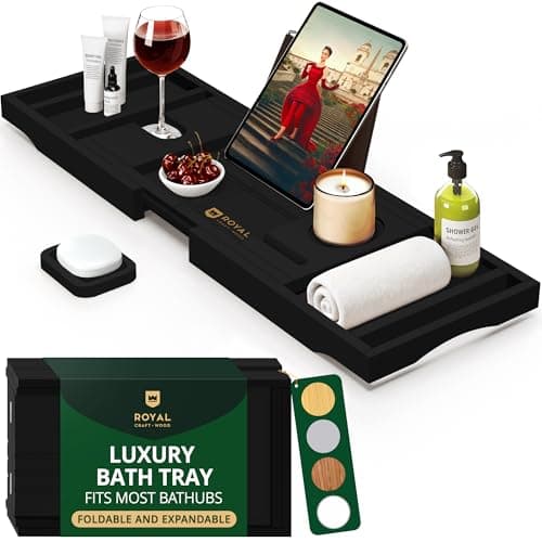 Amazon.com: ROYAL CRAFT WOOD Premium Foldable Bathtub Tray - Wood ...
