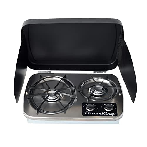 Flame King 2-Burner Drop-In RV Cooktop Stove, includes Cover YSNHT600 ...
