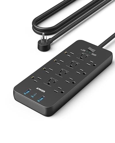 Anker PowerExtend Strip Surge Protector with 12 AC Outlets | Gadgetsin