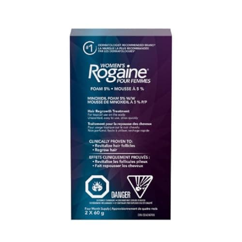 Amazon.com : Rogaine 5% Minoxidil Foam, Topical Once-A-Day Hair Loss ...