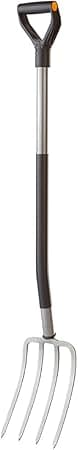 Amazon.com : Fiskars Ergo D-handle Steel Garden Fork (47 Inch), Silver ...