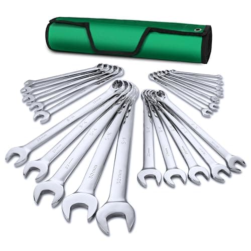 SK Tools 86224 24-Piece SuperKrome Fractional/Metric Combination Wrench Set