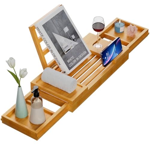 Amazon.com: Premium Bathtub Tray Caddy, Expandable Bath Tray ...