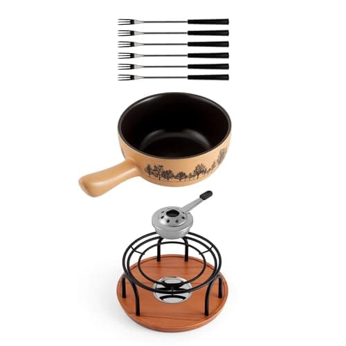 Swissmar Lugano 9-Piece Ceramic Fondue Set