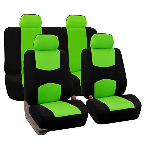 FH Group Universal Fit Full Set Flat Cloth Fabric Car Seat Cover