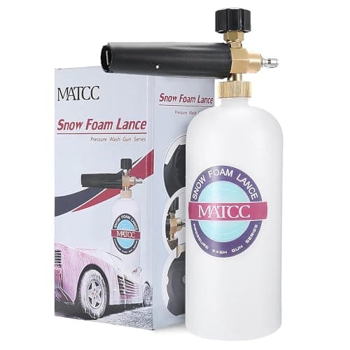 MATCC Adjustable Foam Cannon, 1L Bottle Snow Foam Lance with 1L Bottle ...