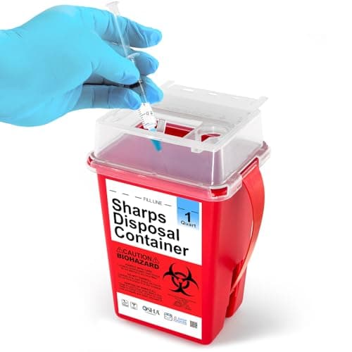 Biohazard Containers Sharps Disposable Biohazard Container, 2 Gallon ...