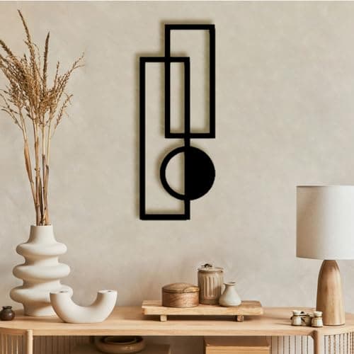 Mid Century Mix-Metal Geometric Wall Sculpture at 1stDibs