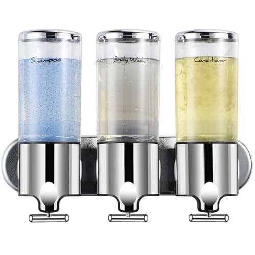 Amazon.com: AIKE Touch-Free Shower Shampoo Dispenser Wall Mount Triple ...