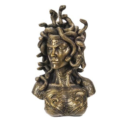 Female Medusa Bust on Stand - bronze finish bust