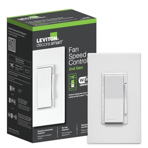 D24SF Decora Smart Fan Speed Controller, Wi-Fi 2nd Gen, Requires Neutr ...