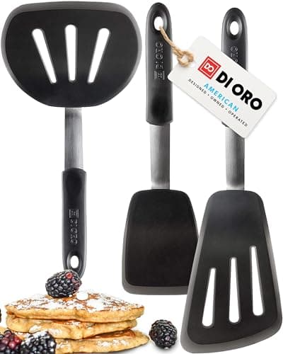 DI ORO Chef Series 3-Piece Silicone Turner Spatula Set - 600°F Heat ...